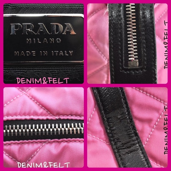 PRADA Vintage Pink/Black Begonia Quilted Nylon Travel Bag/Tote | PRELOVED!!🩷💗 - Picture 10 of 16